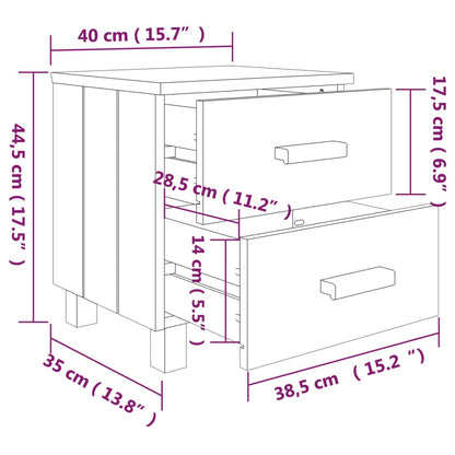 Nachttische HAMAR 2 Stk. Honigbraun 40x35x44,5 cm Massivholz - Pazzar.ch