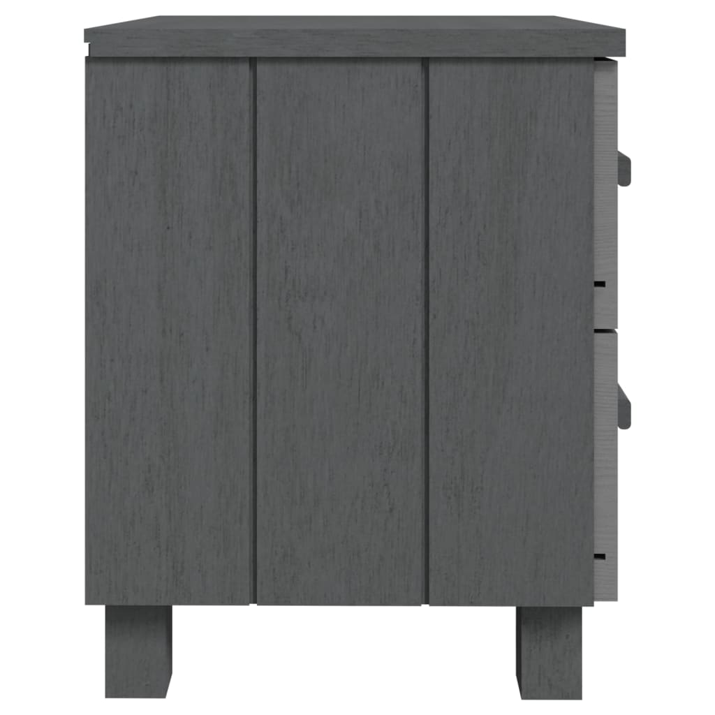 Nachttische HAMAR 2 Stk. Dunkelgrau 40x35x44,5 cm Massivholz