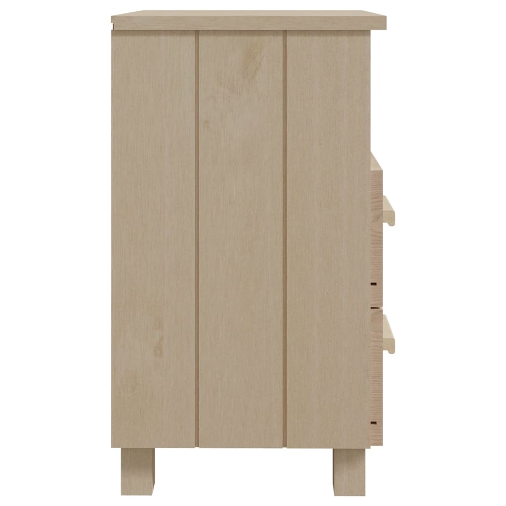 Nachttische HAMAR 2 Stk. Honigbraun 40x35x62 cm Massivholz