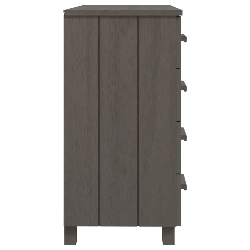 Sideboard HAMAR Hellgrau 79x40x80 cm Massivholz Kiefer