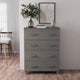 Sideboard HAMAR Hellgrau 79x40x103,5 cm Massivholz Kiefer