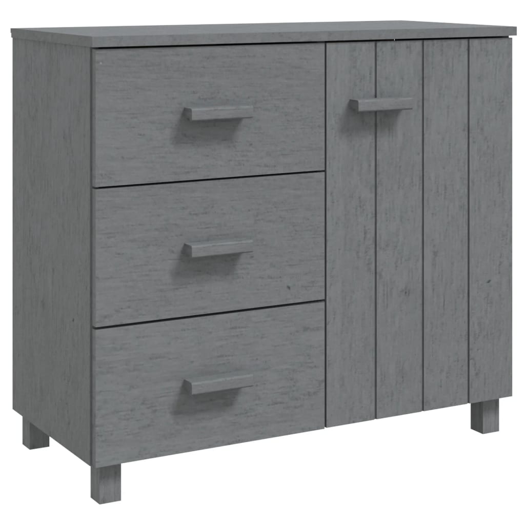 Sideboard HAMAR Dunkelgrau 90x40x80 cm Massivholz Kiefer