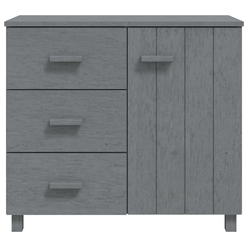 Sideboard HAMAR Dunkelgrau 90x40x80 cm Massivholz Kiefer