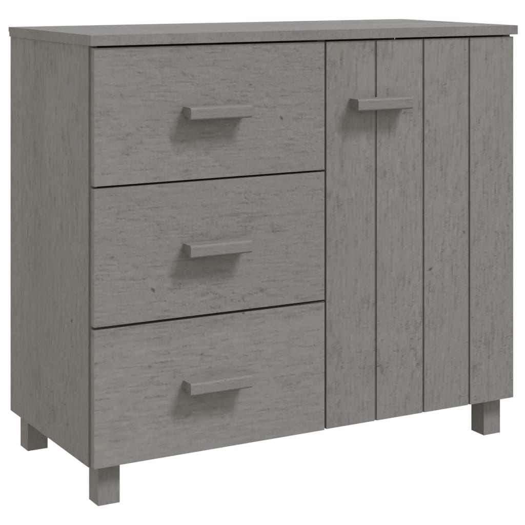 Sideboard HAMAR Hellgrau 90x40x80 cm Massivholz Kiefer - Pazzar.ch