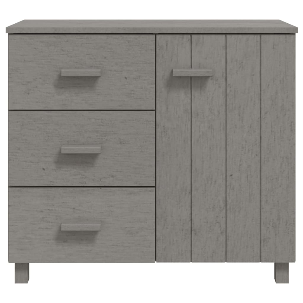 Sideboard HAMAR Hellgrau 90x40x80 cm Massivholz Kiefer