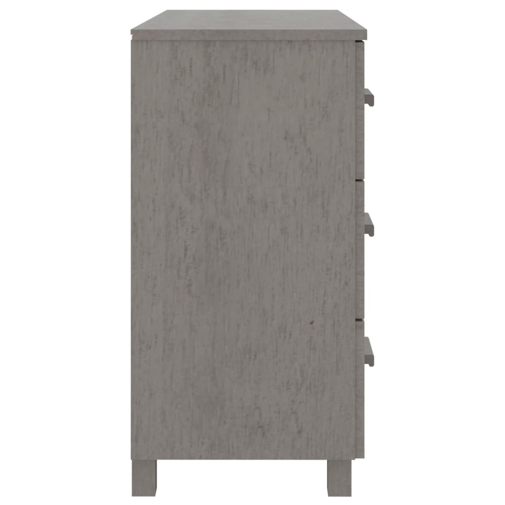 Sideboard HAMAR Hellgrau 90x40x80 cm Massivholz Kiefer