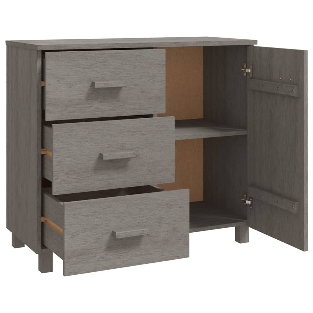 Sideboard HAMAR Hellgrau 90x40x80 cm Massivholz Kiefer - Pazzar.ch