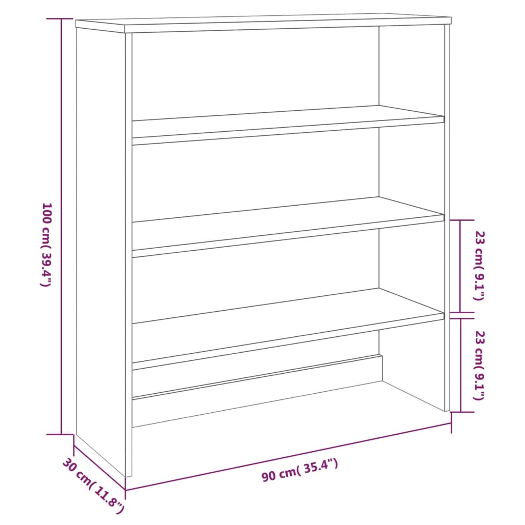 Highboard-Oberteil HAMAR Honigbraun 90x30x100 cm Massivholz - Pazzar.ch