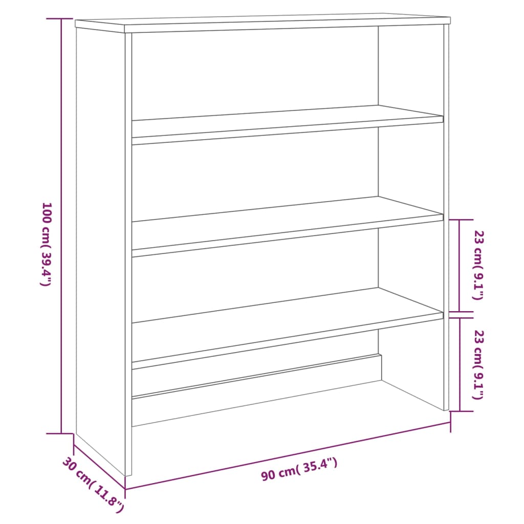 Highboard-Oberteil HAMAR Dunkelgrau 90x30x100 cm Massivholz