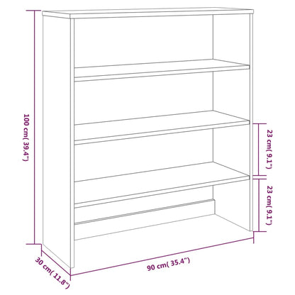 Highboard-Oberteil HAMAR Dunkelgrau 90x30x100 cm Massivholz - Pazzar.ch