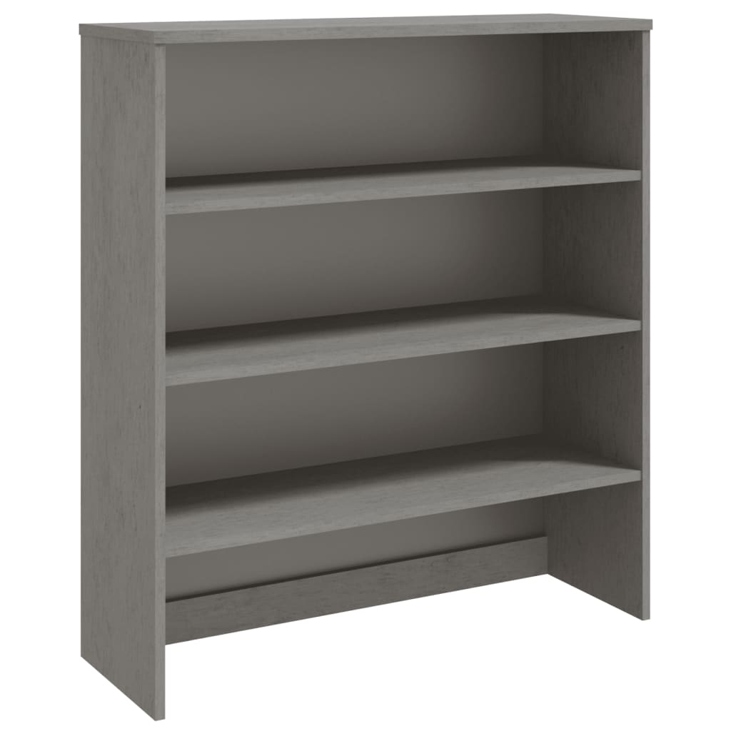 Highboard-Oberteil HAMAR Hellgrau 90x30x100 cm Massivholz