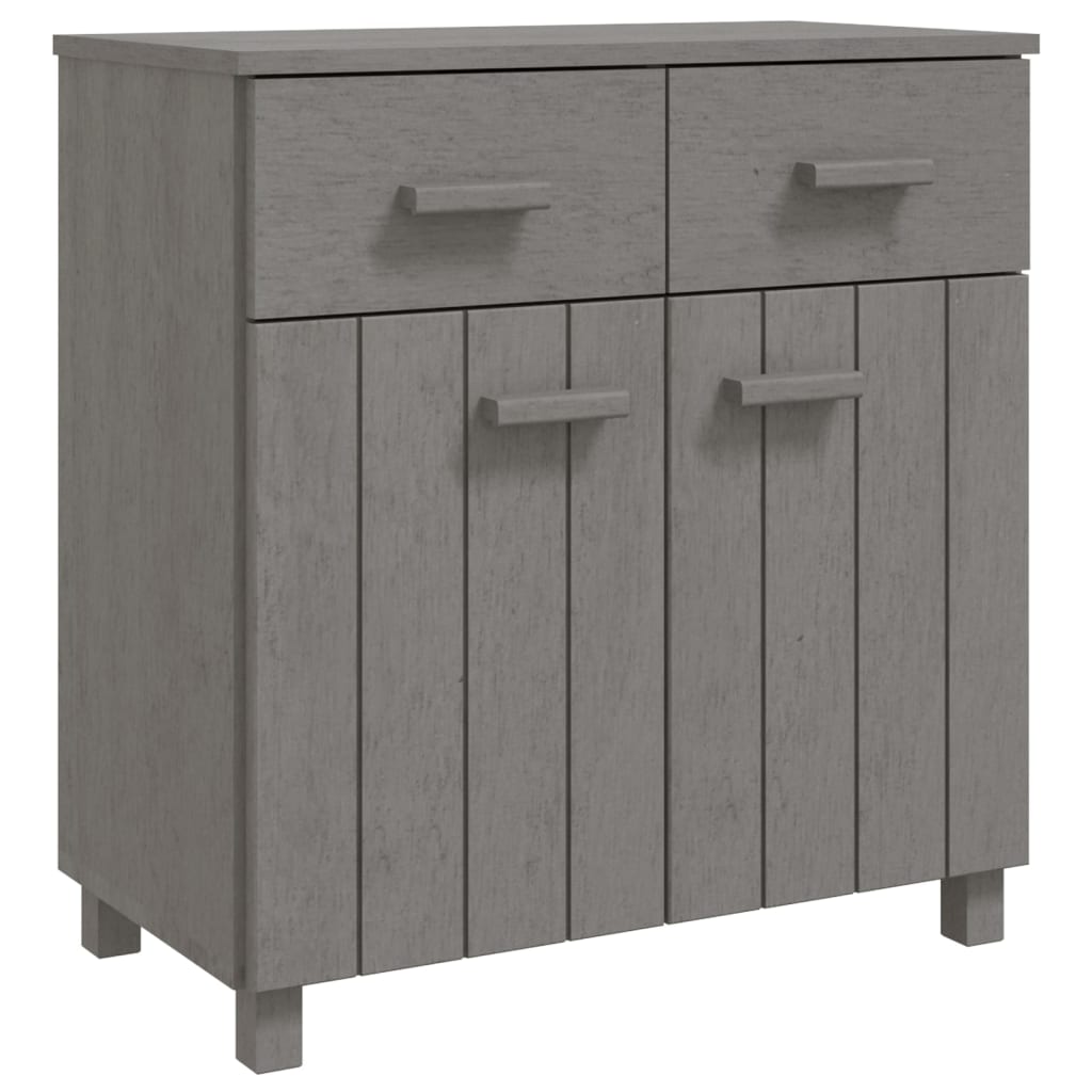 Sideboard HAMAR Hellgrau 79x40x80 cm Massivholz Kiefer