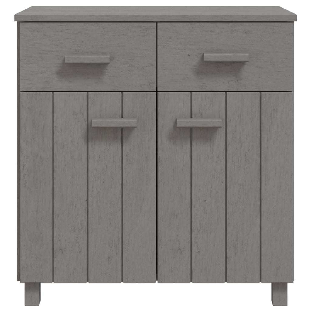 Sideboard HAMAR Hellgrau 79x40x80 cm Massivholz Kiefer - Pazzar.ch