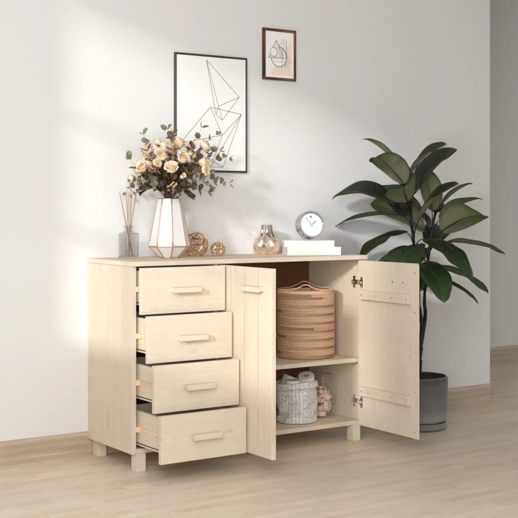 Sideboard HAMAR Honigbraun 113x40x80 cm Massivholz Kiefer