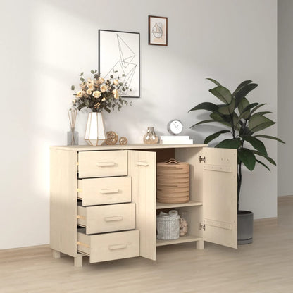 Sideboard HAMAR Honigbraun 113x40x80 cm Massivholz Kiefer - Pazzar.ch