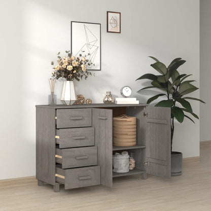 Sideboard HAMAR Hellgrau 113x40x80 cm Massivholz Kiefer - Pazzar.ch