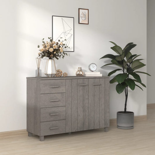 Sideboard HAMAR Hellgrau 113x40x80 cm Massivholz Kiefer - Pazzar.ch