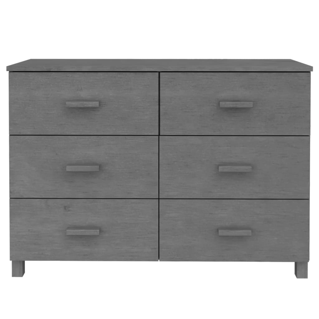 Sideboard HAMAR Dunkelgrau 113x40x80 cm Massivholz Kiefer - Pazzar.ch