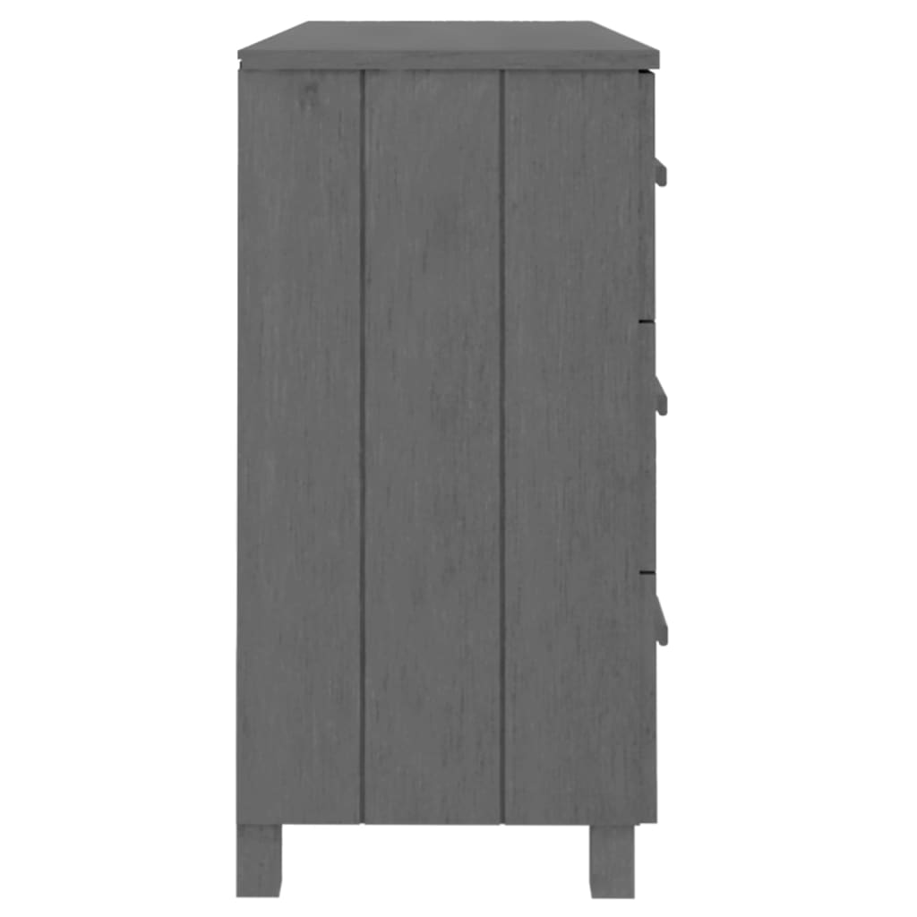 Sideboard HAMAR Dunkelgrau 113x40x80 cm Massivholz Kiefer