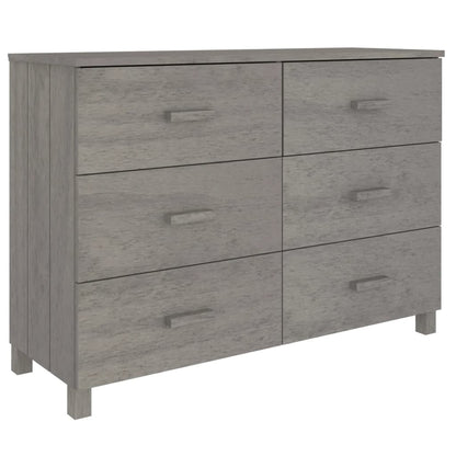 Sideboard HAMAR Hellgrau 113x40x80 cm Massivholz Kiefer - Pazzar.ch