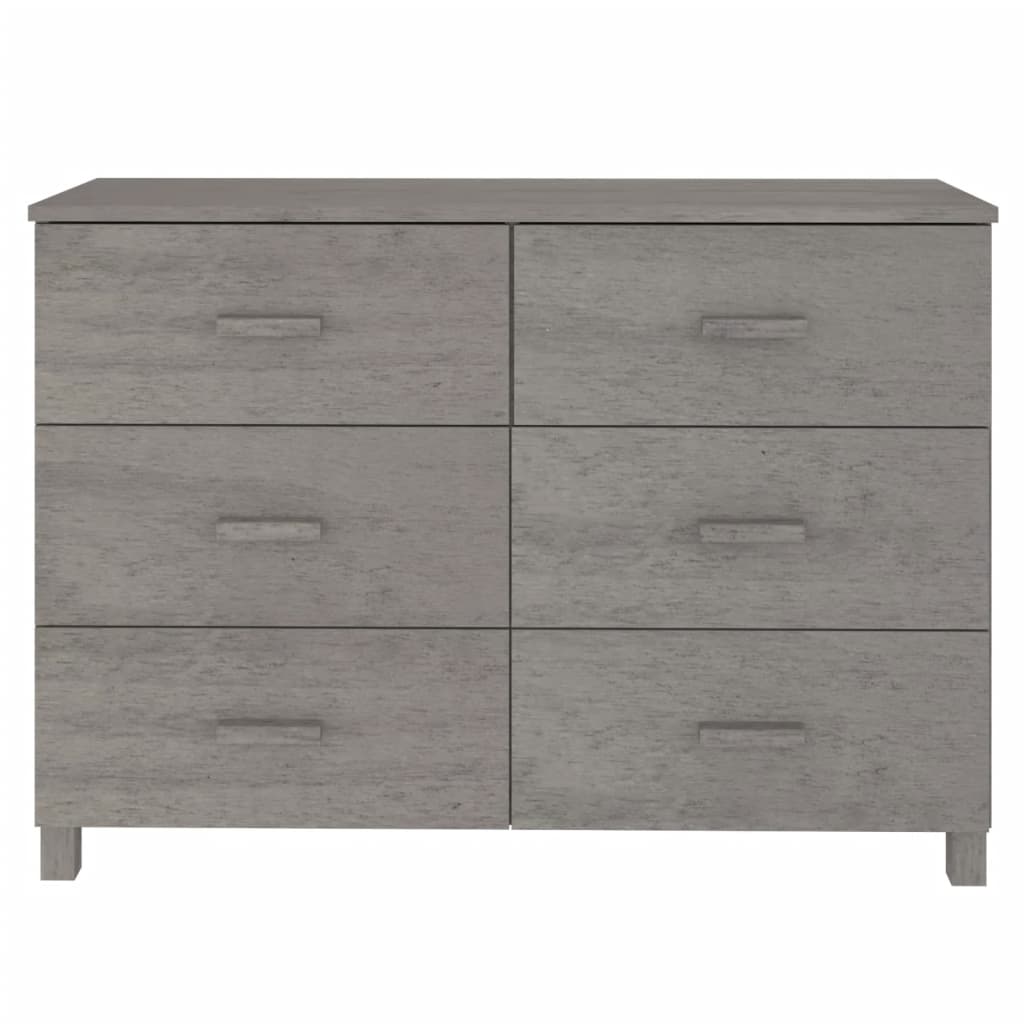 Sideboard HAMAR Hellgrau 113x40x80 cm Massivholz Kiefer - Pazzar.ch