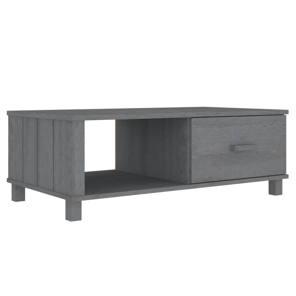 Couchtisch HAMAR Dunkelgrau 100x55x35 cm Massivholz Kiefer - Pazzar.ch