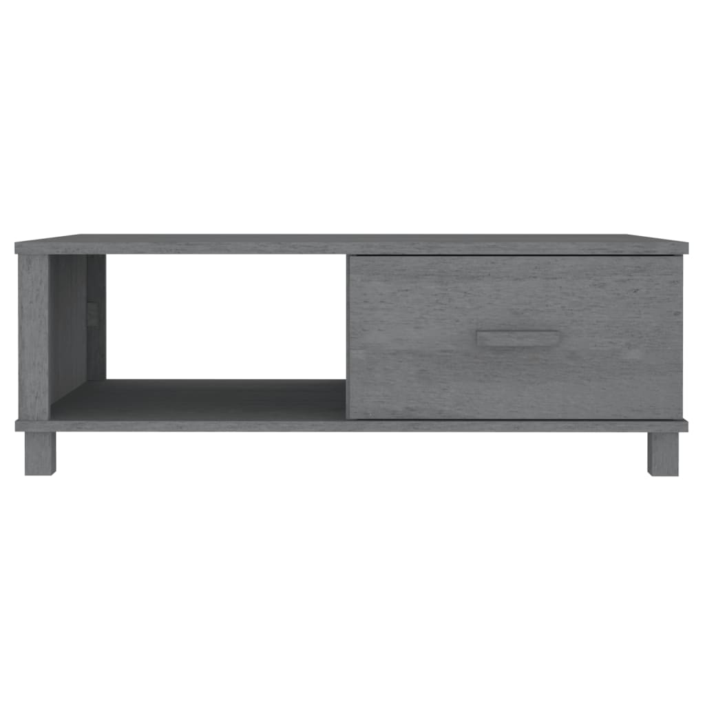 Couchtisch HAMAR Dunkelgrau 100x55x35 cm Massivholz Kiefer - Pazzar.ch