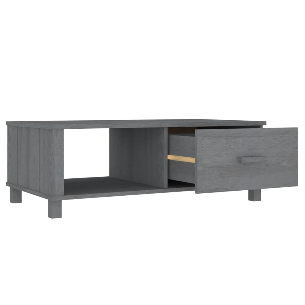 Couchtisch HAMAR Dunkelgrau 100x55x35 cm Massivholz Kiefer - Pazzar.ch