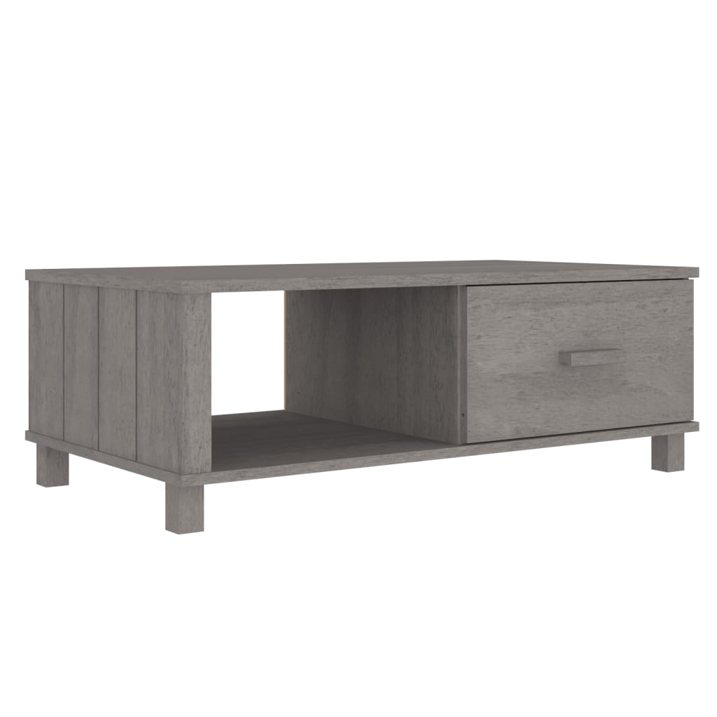 Couchtisch HAMAR Hellgrau 100x55x35 cm Massivholz Kiefer - Pazzar.ch