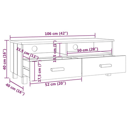 TV-Schrank HAMAR Honigbraun 106x40x40 cm Massivholz Kiefer - Pazzar.ch