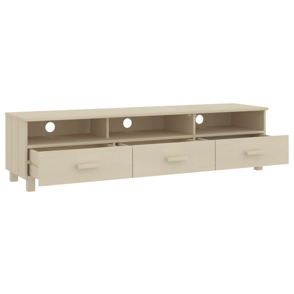 TV-Schrank HAMAR Honigbraun 158x40x40 cm Massivholz Kiefer