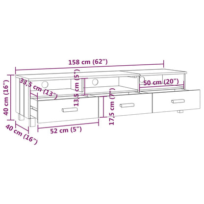 TV-Schrank HAMAR Honigbraun 158x40x40 cm Massivholz Kiefer - Pazzar.ch