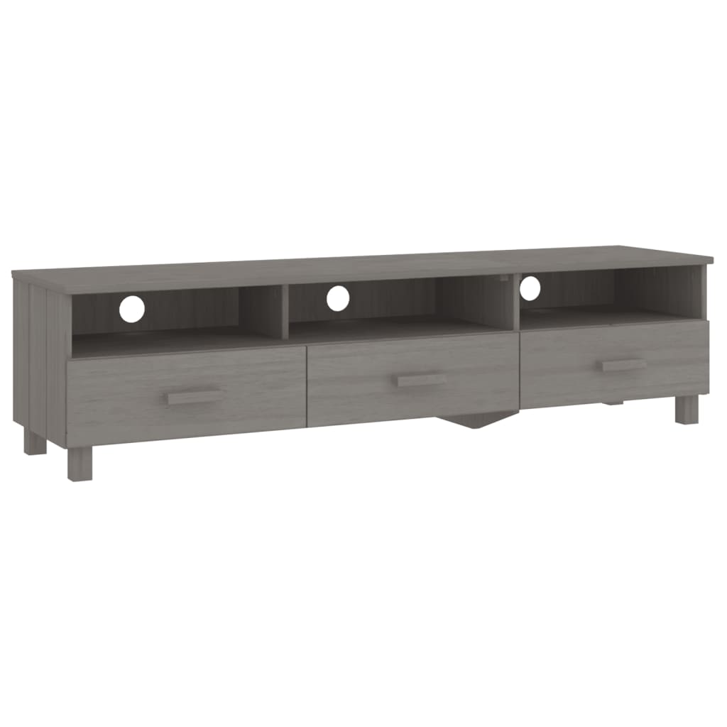 TV-Schrank HAMAR Hellgrau 158x40x40 cm Massivholz Kiefer - Pazzar.ch