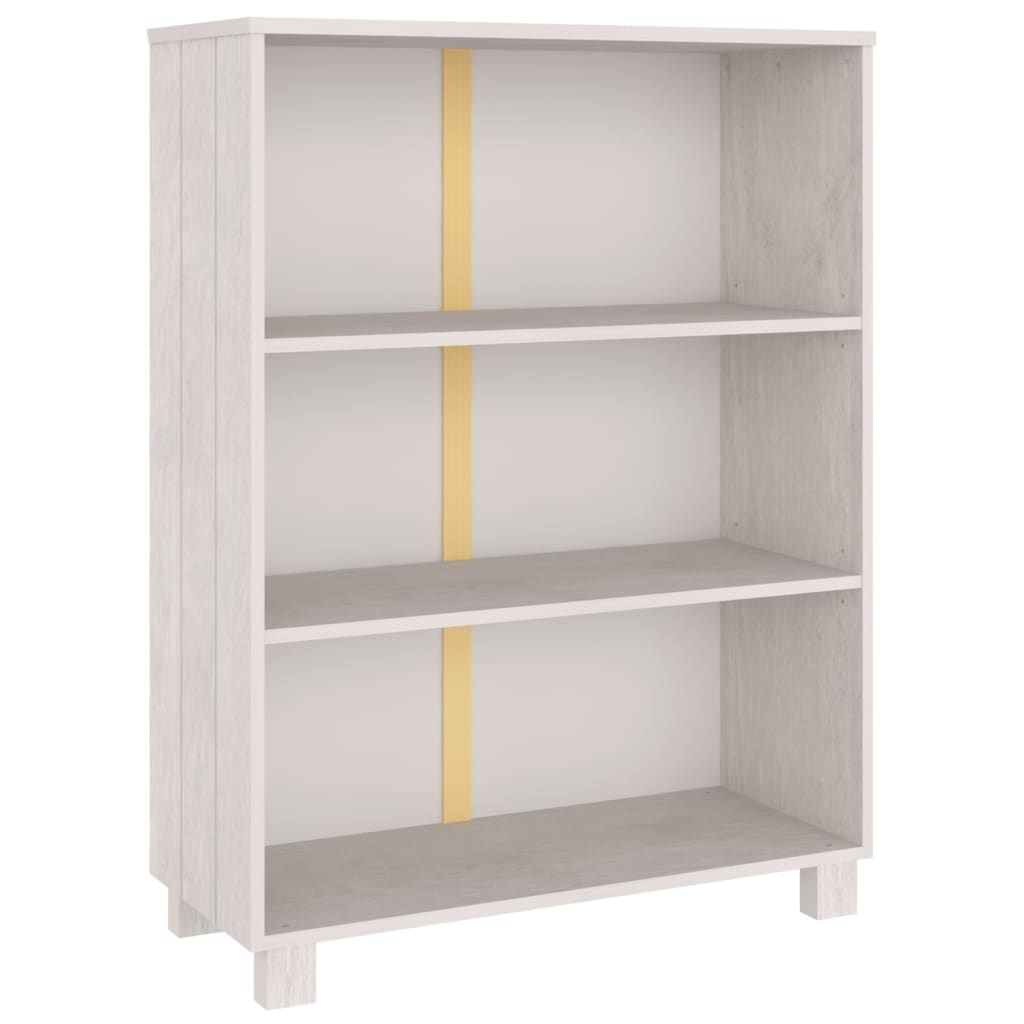 Bücherschrank HAMAR Weiß 85x35x112 cm Massivholz Kiefer - Pazzar.ch