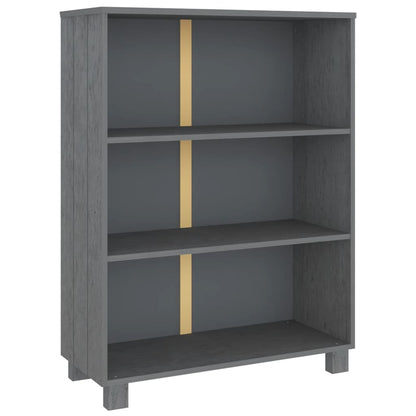 Bücherschrank HAMAR Dunkelgrau 85x35x112 cm Massivholz Kiefer - Pazzar.ch