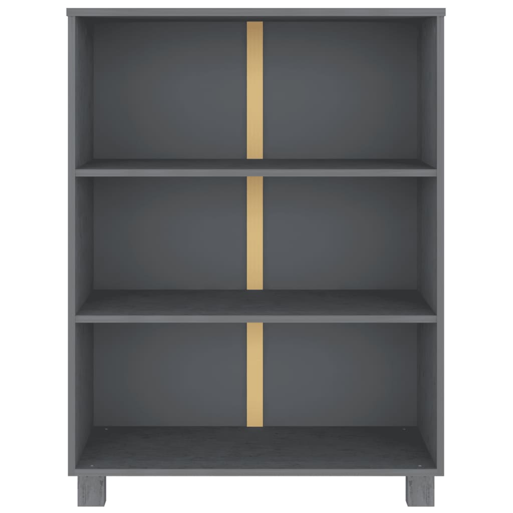 Bücherschrank HAMAR Dunkelgrau 85x35x112 cm Massivholz Kiefer - Pazzar.ch