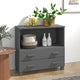 Sideboard HAMAR Dunkelgrau 85x35x80 cm Massivholz Kiefer