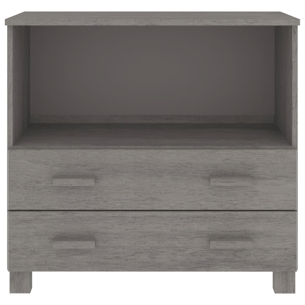 Sideboard HAMAR Hellgrau 85x35x80 cm Massivholz Kiefer - Pazzar.ch