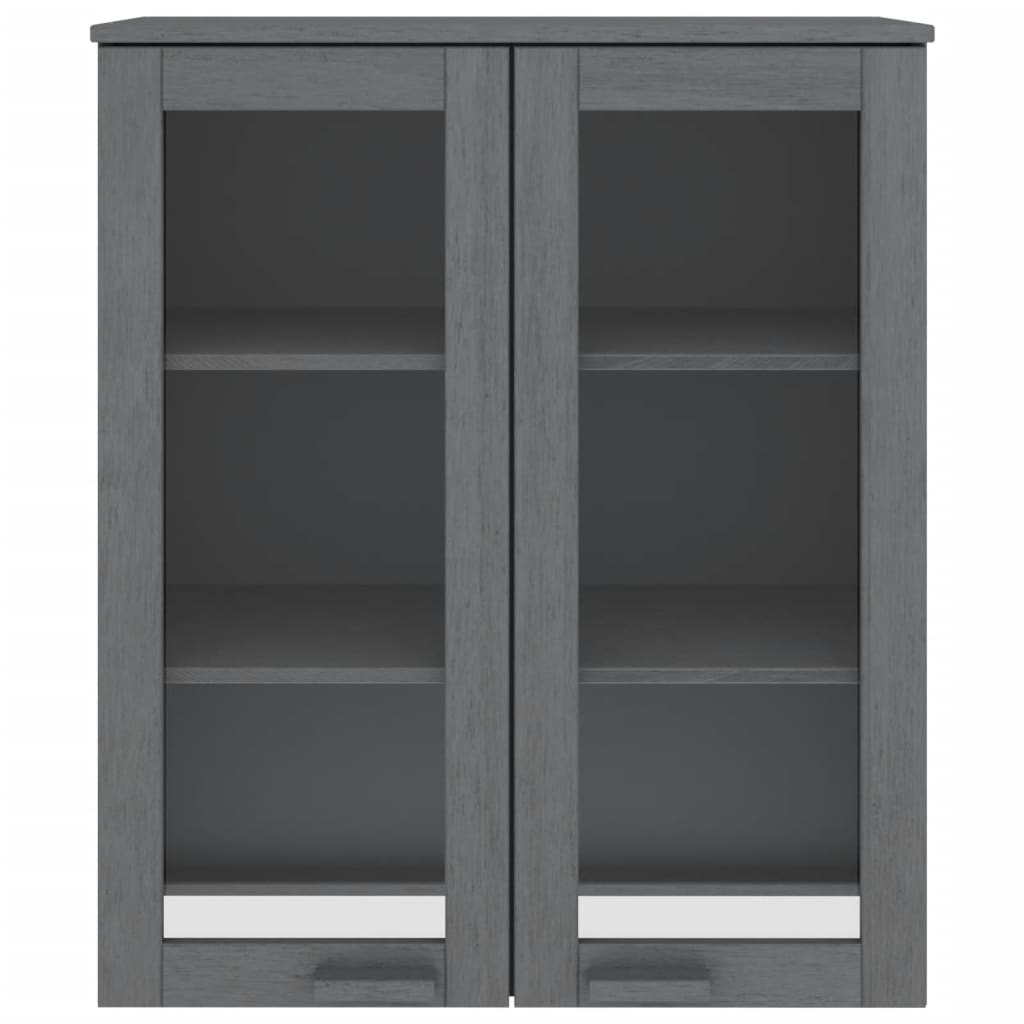 Highboard-Oberteil HAMAR Dunkelgrau 85x35x100 cm Massivholz - Pazzar.ch