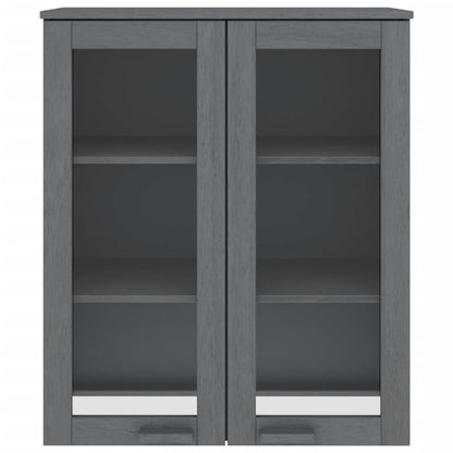 Highboard-Oberteil HAMAR Dunkelgrau 85x35x100 cm Massivholz - Pazzar.ch