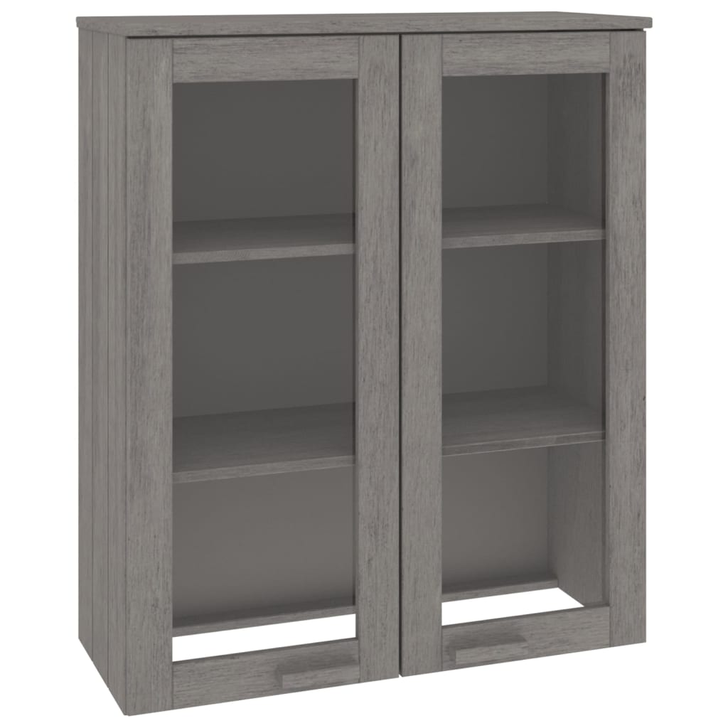 Highboard-Oberteil HAMAR Hellgrau 85x35x100 cm Massivholz - Pazzar.ch