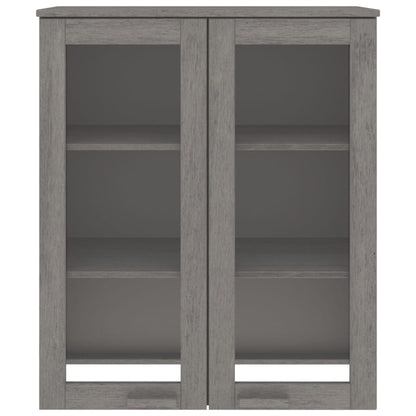 Highboard-Oberteil HAMAR Hellgrau 85x35x100 cm Massivholz - Pazzar.ch