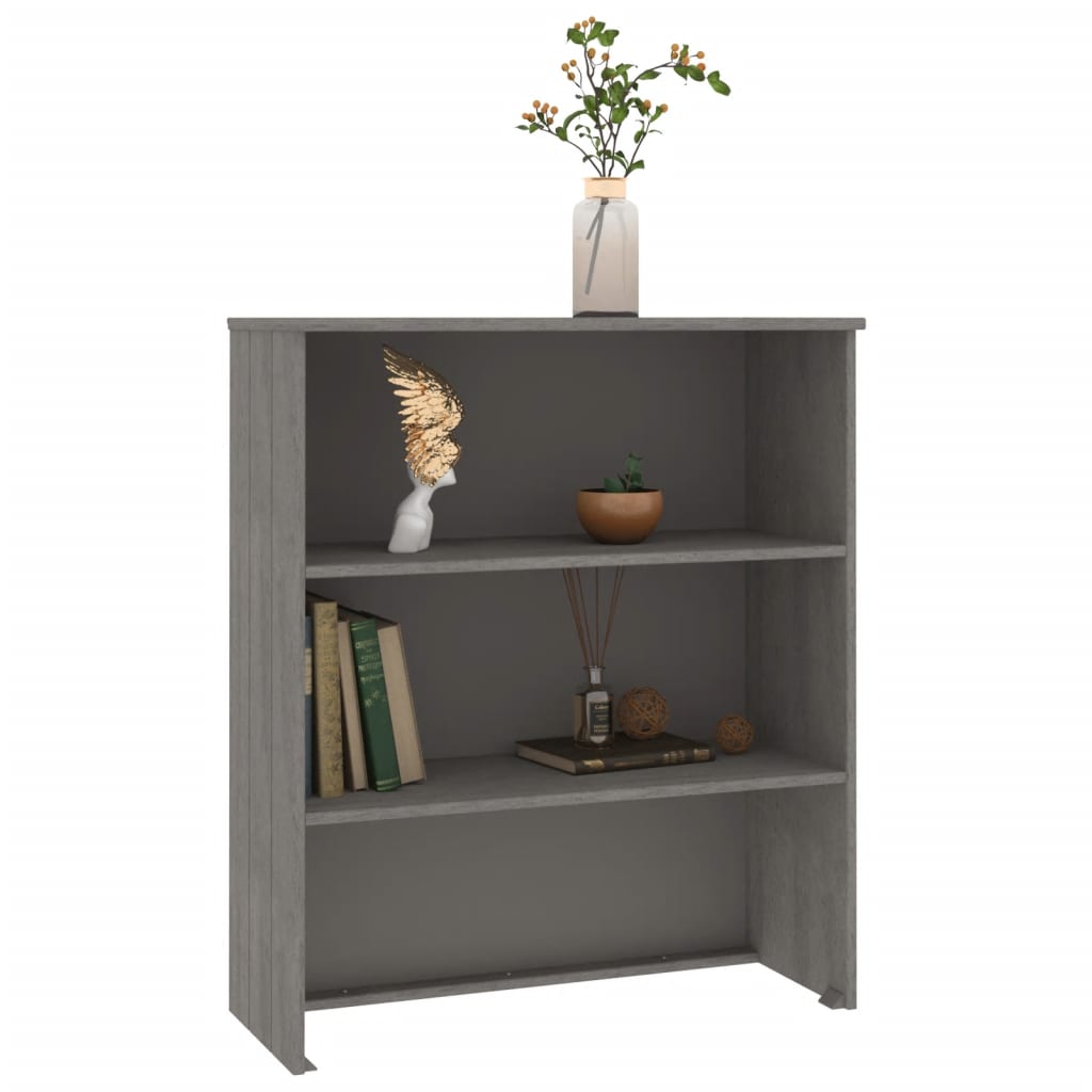 Highboard-Oberteil HAMAR Hellgrau 85x35x100 cm Massivholz - Pazzar.ch