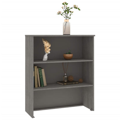 Highboard-Oberteil HAMAR Hellgrau 85x35x100 cm Massivholz - Pazzar.ch