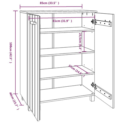 Schuhschrank HAMAR Honigbraun 85x40x108 cm Massivholz Kiefer - Pazzar.ch