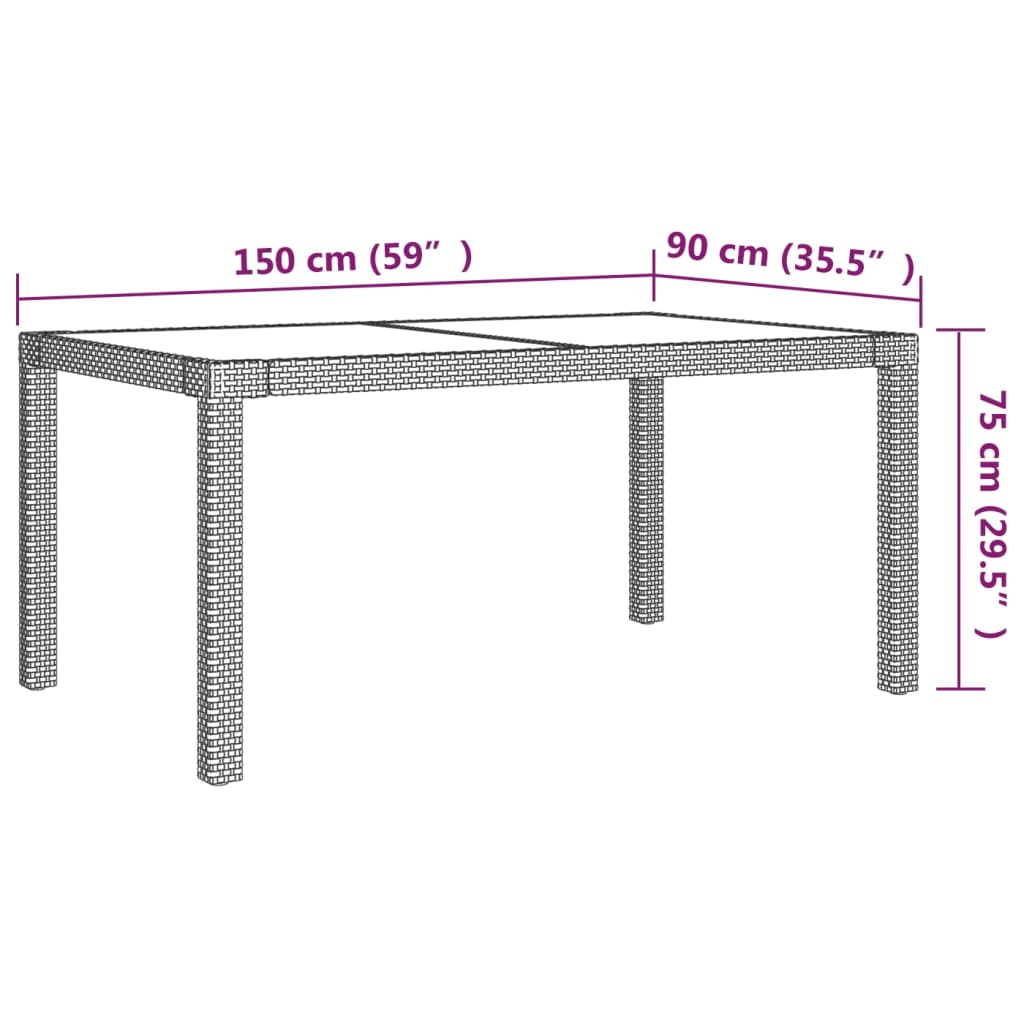 5-tlg. Garten-Essgruppe mit Kissen Poly Rattan Grau - Pazzar.ch