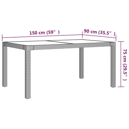 5-tlg. Garten-Essgruppe mit Kissen Poly Rattan Grau - Pazzar.ch