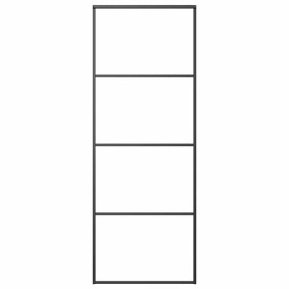 Schiebetür ESG-Glas und Aluminium mattiert 76x205 cm Schwarz