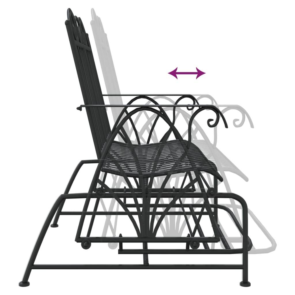 Schaukelbank 2-Sitzer 114 cm Schwarz Stahl - Pazzar.ch