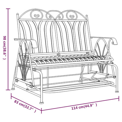 Schaukelbank 2-Sitzer 114 cm Schwarz Stahl - Pazzar.ch